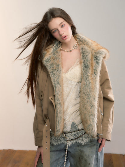 VIA PITTI VIADC617 Gradient fuzzy cotton jacket