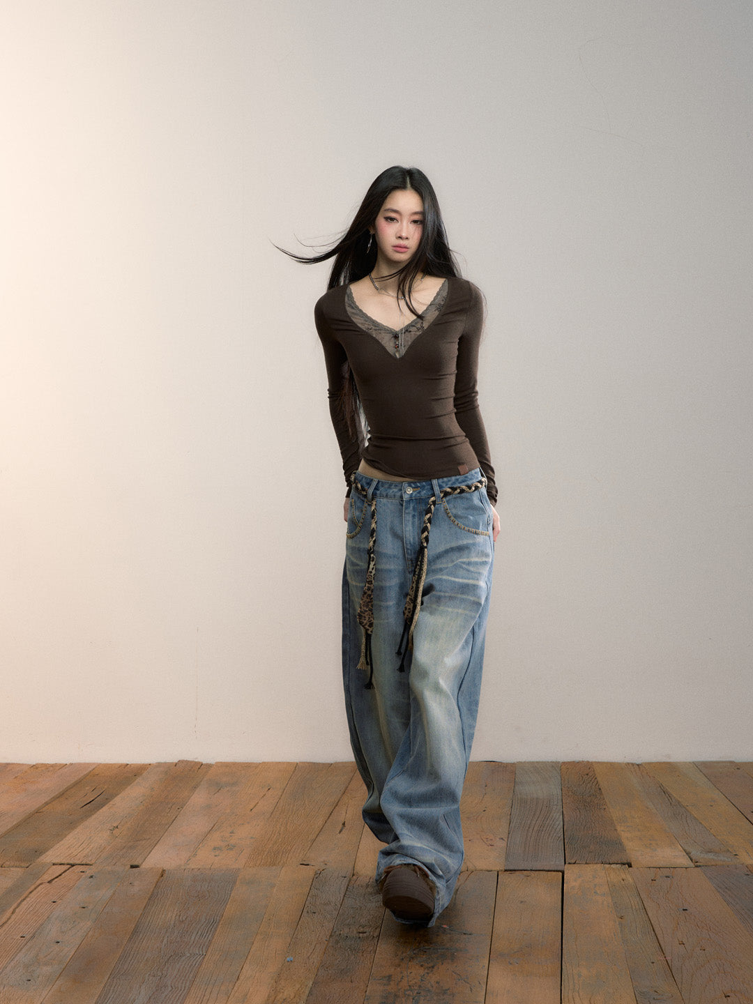 VIA PITTI VIADP712 Washed design denim jeans