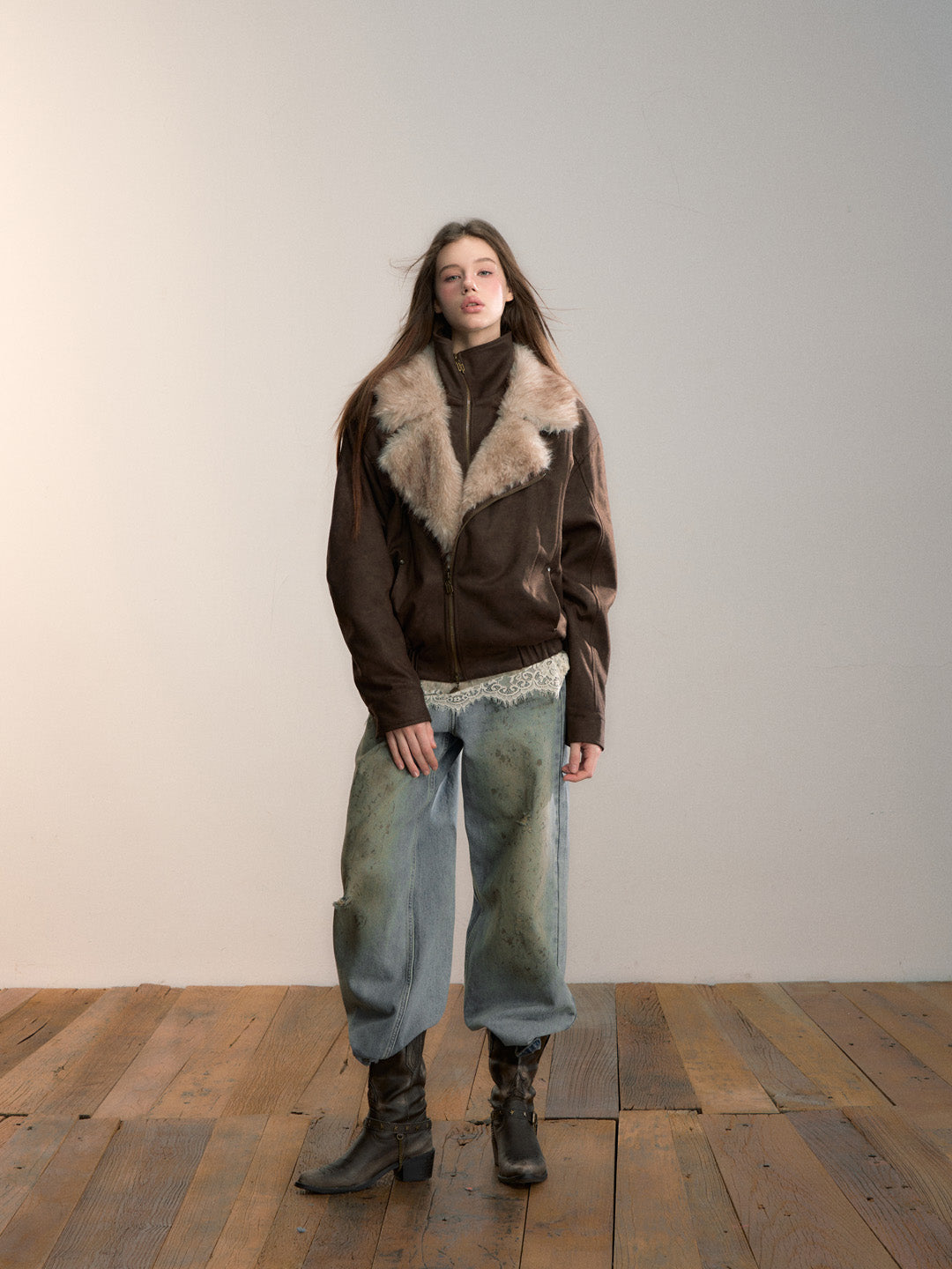 VIA PITTI VIADC686 Wool collar thick cotton jacket