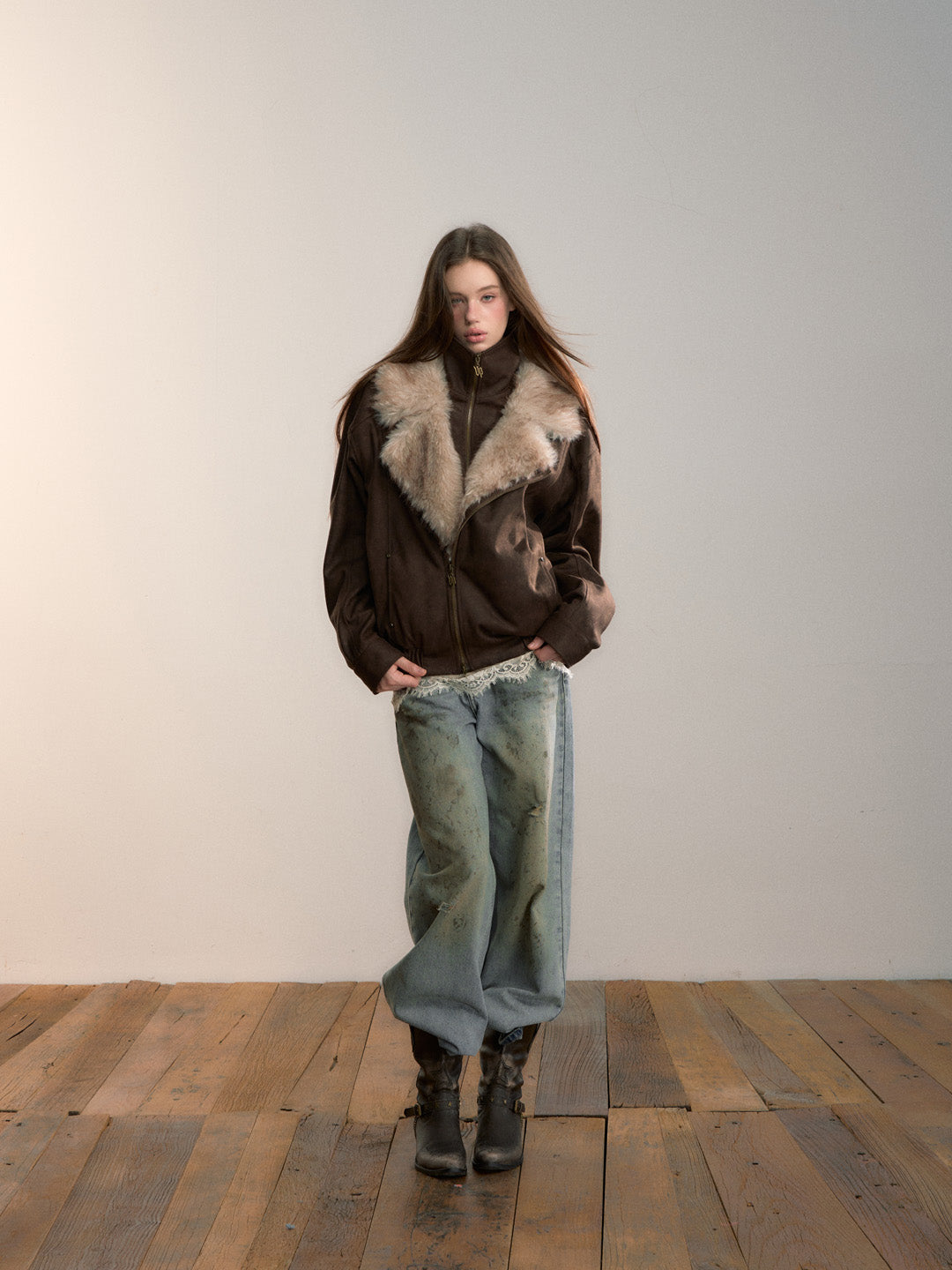 VIA PITTI VIADC686 Wool collar thick cotton jacket