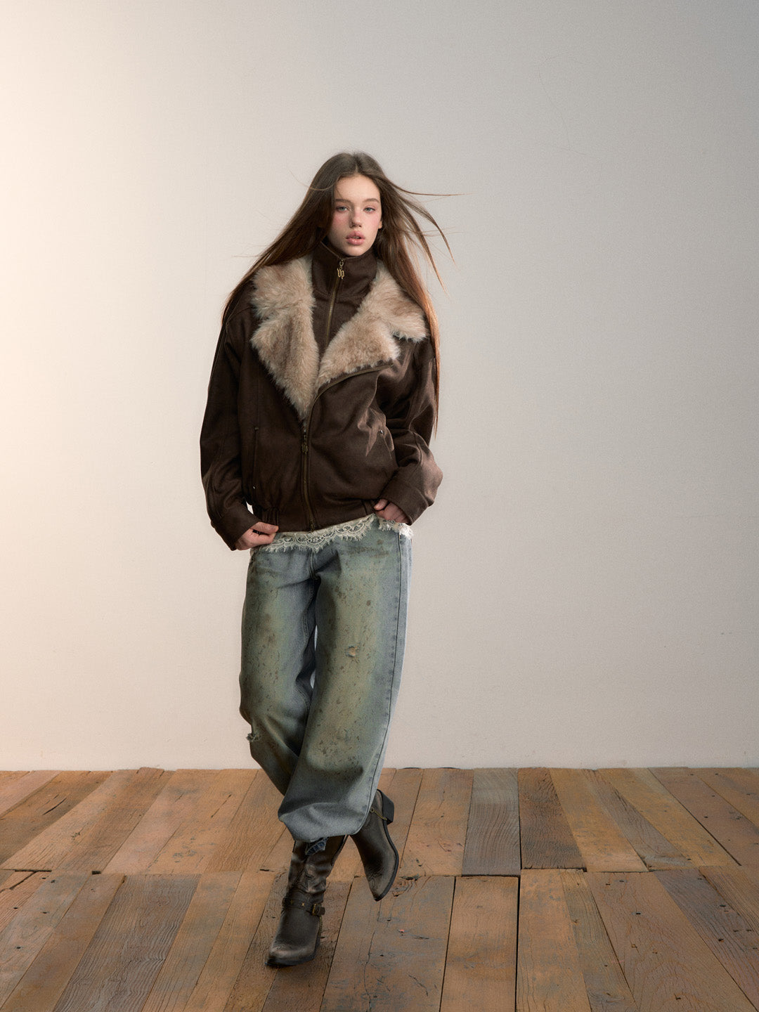 VIA PITTI VIADC686 Wool collar thick cotton jacket