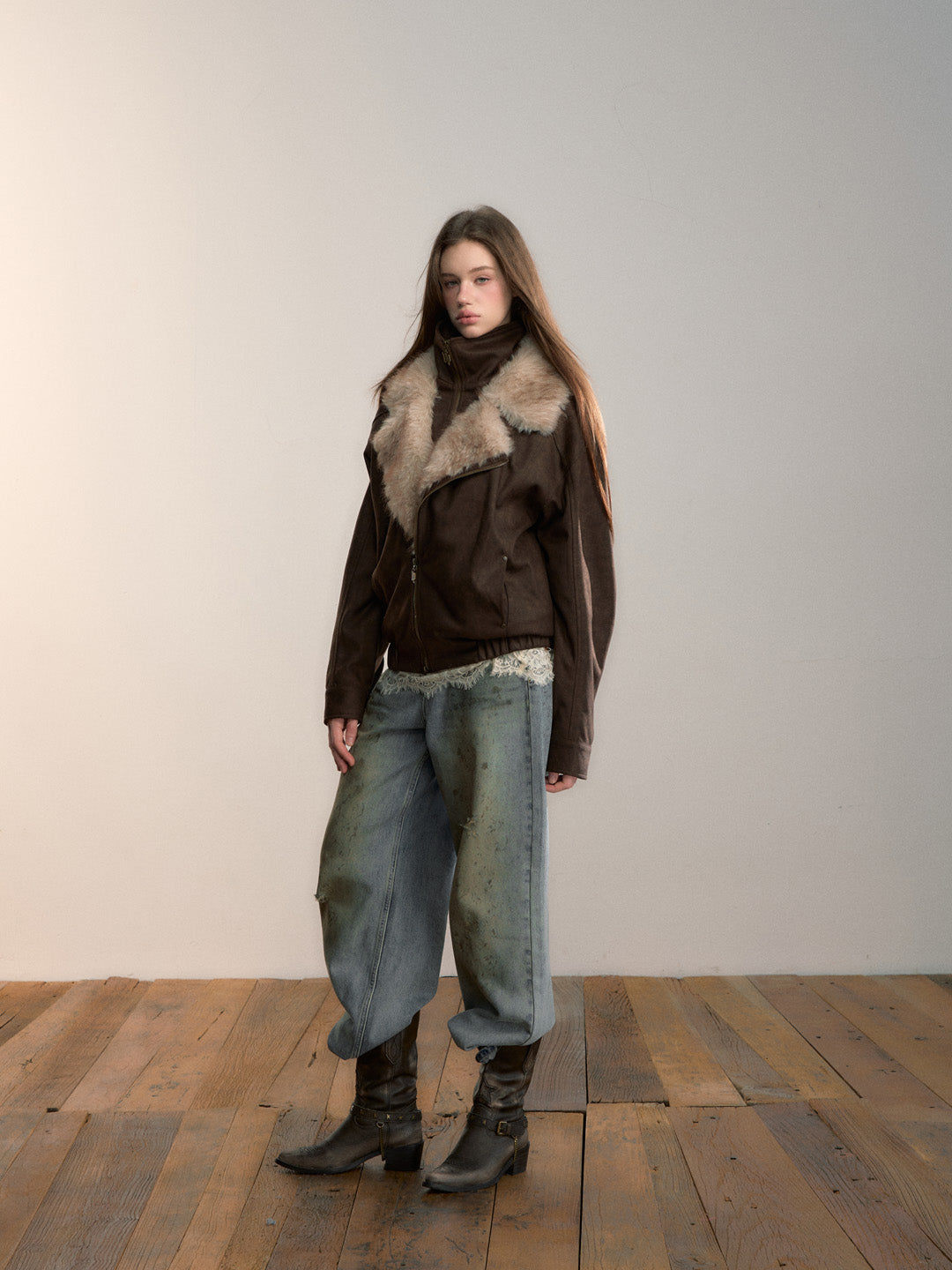 VIA PITTI VIADC686 Wool collar thick cotton jacket