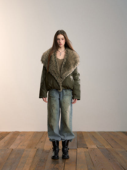 VIA PITTI VIADC710 Big fur collar warm 90 down jacket