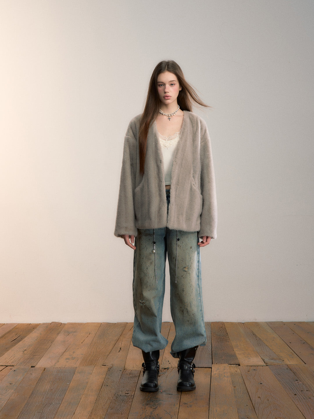 VIA PITTI VIADC660 Gradient eco-friendly fur coat
