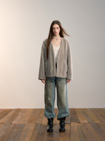 VIA PITTI VIADC660 Gradient eco-friendly fur coat