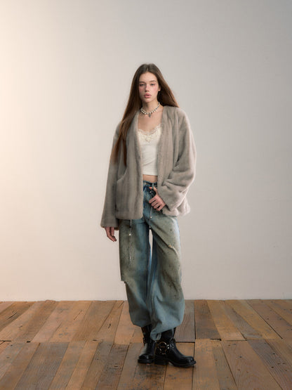 VIA PITTI VIADC660 Gradient eco-friendly fur coat