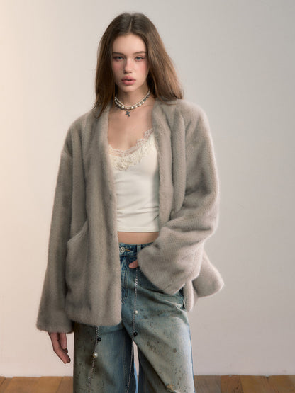 VIA PITTI VIADC660 Gradient eco-friendly fur coat