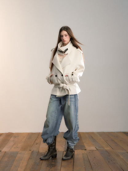 VIA PITTI VIADC680 High necked woolen coat