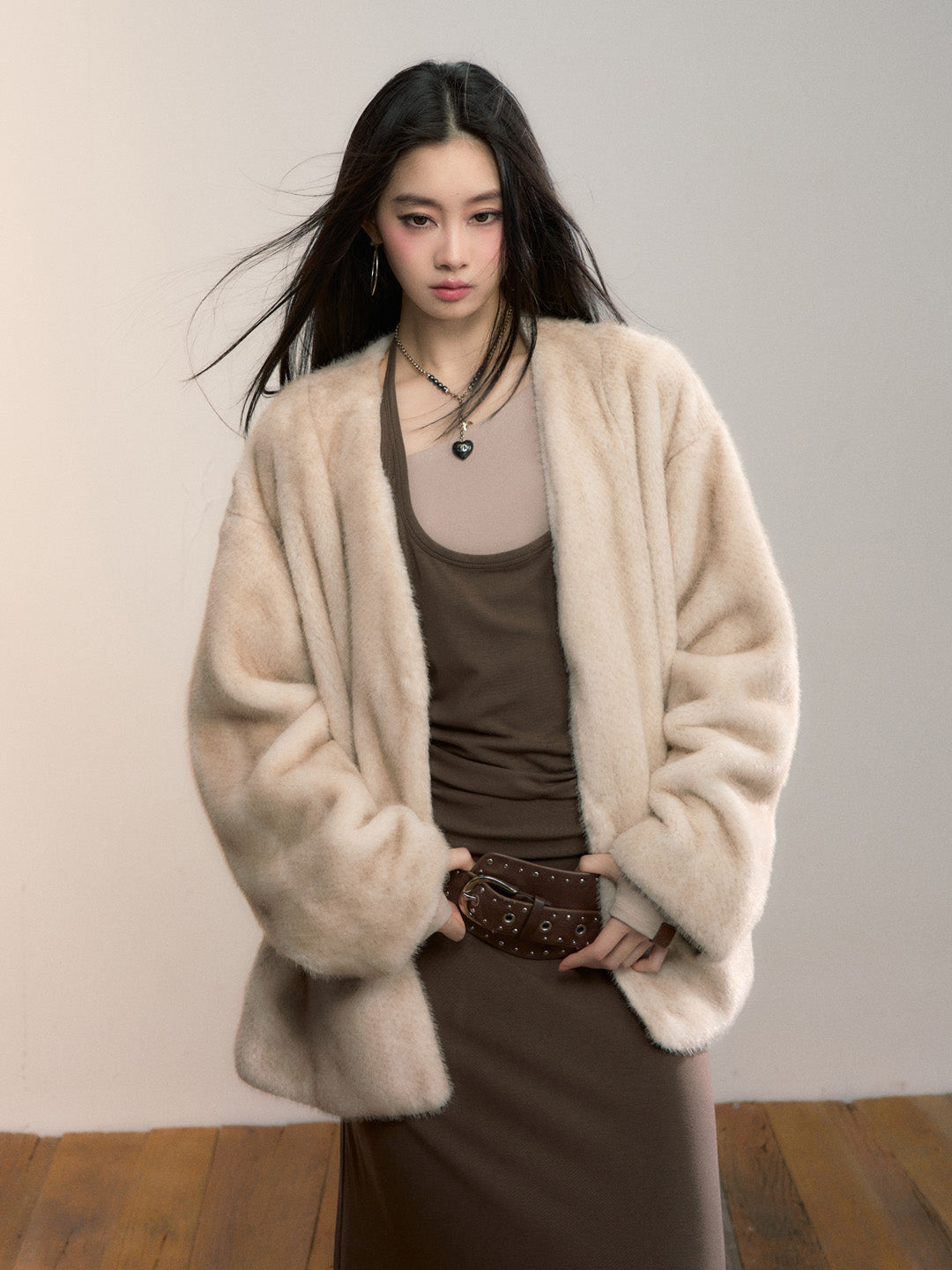 VIA PITTI VIADC660 Gradient eco-friendly fur coat