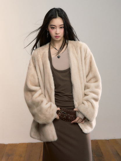 VIA PITTI VIADC660 Gradient eco-friendly fur coat