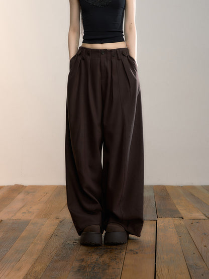 VIA PITTI VIADP683 Button design pleated and thickened casual trousers