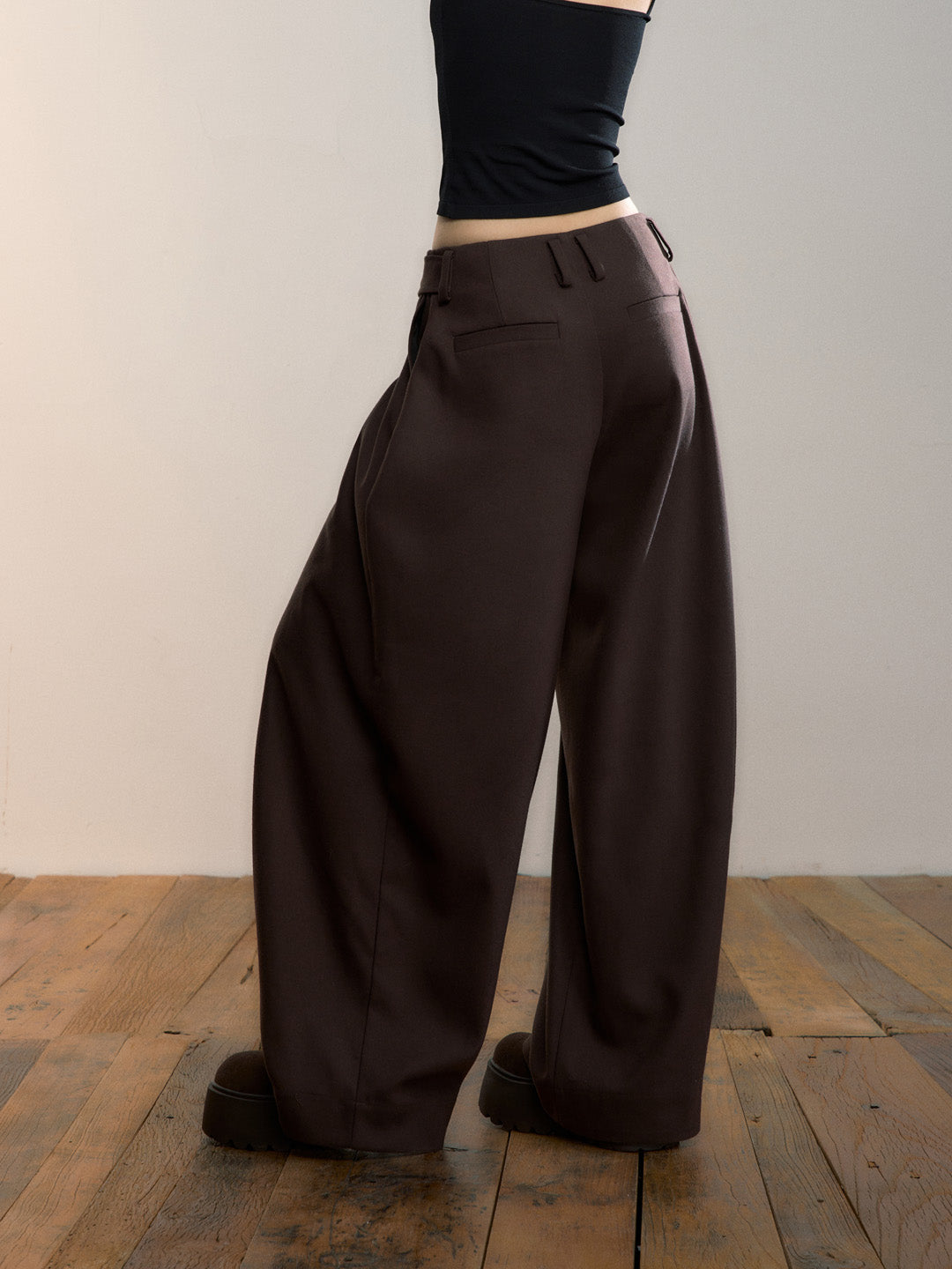 VIA PITTI VIADP683 Button design pleated and thickened casual trousers