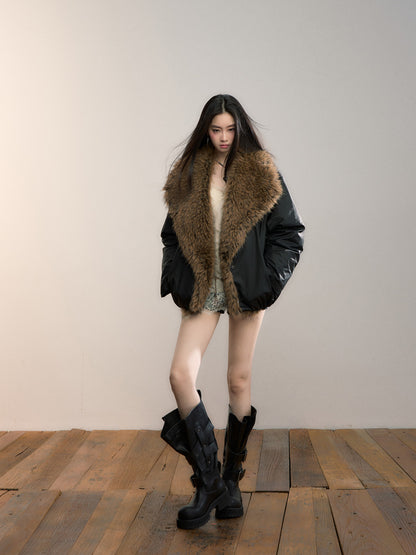 VIA PITTI VIADC710 Big fur collar warm 90 down jacket