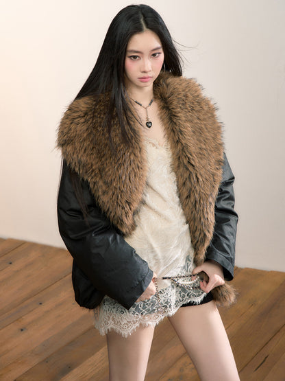 VIA PITTI VIADC710 Big fur collar warm 90 down jacket
