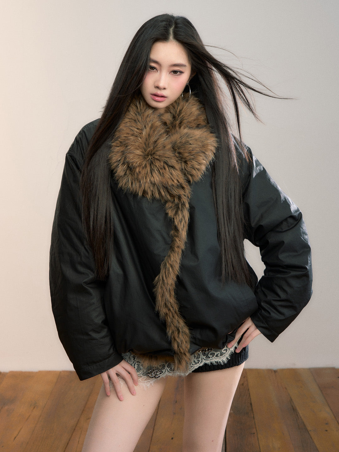VIA PITTI VIADC710 Big fur collar warm 90 down jacket