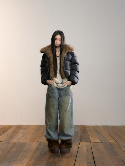 VIA PITTI VIADC716 Wool collar splicing three color warm 95 down jacket