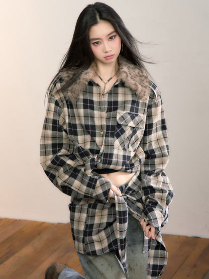 VIA PITTI VIADTP677 Detachable sweater plaid two-piece set