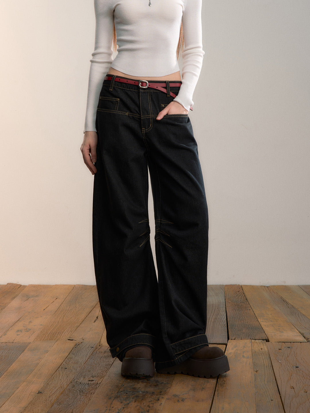 VIA PITTI VIADP711 Original color denim loose jeans