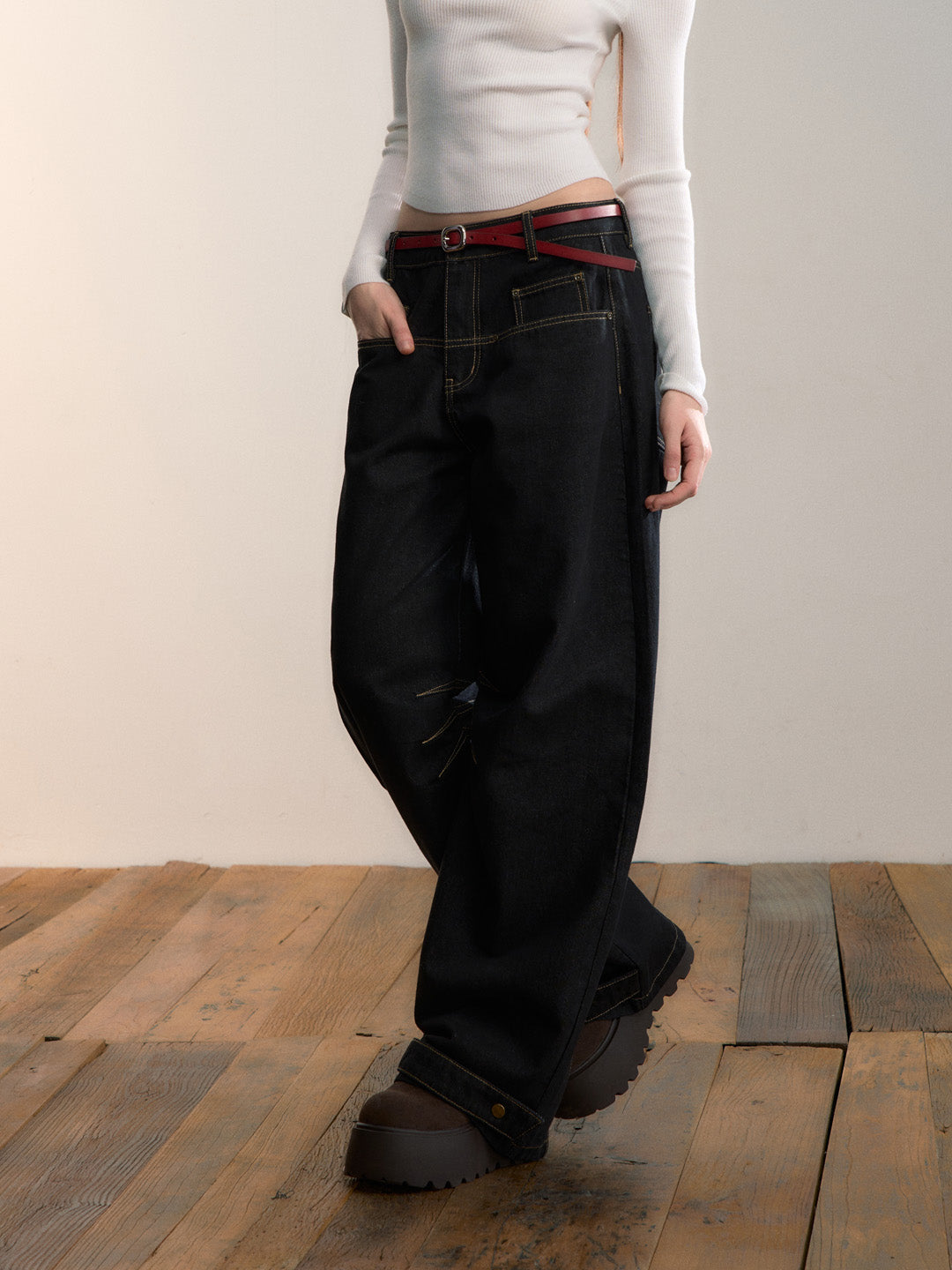 VIA PITTI VIADP711 Original color denim loose jeans