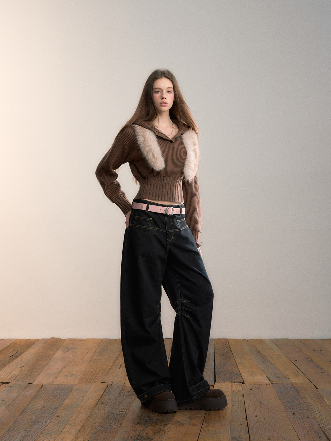 VIA PITTI VIADP711 Original color denim loose jeans