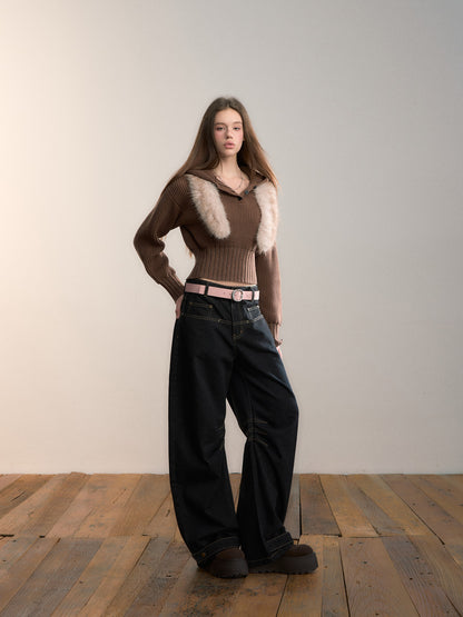 VIA PITTI VIADP711 Original color denim loose jeans