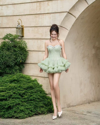 LANE Cì Bloom Dress-Green