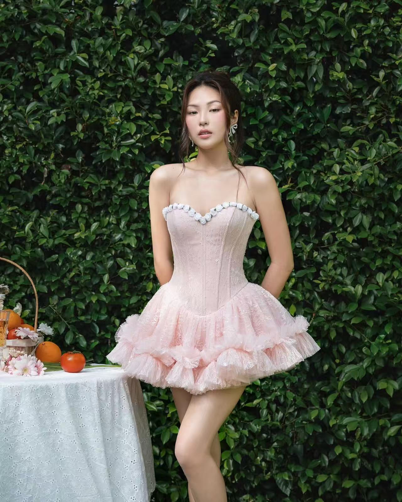 LANE Cì Bloom Dress-Pink