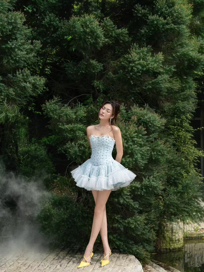 LANE Cì Moudy Dress-Blue