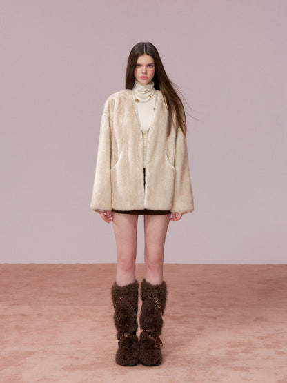 VIA PITTI VIADC660 Gradient eco-friendly fur coat