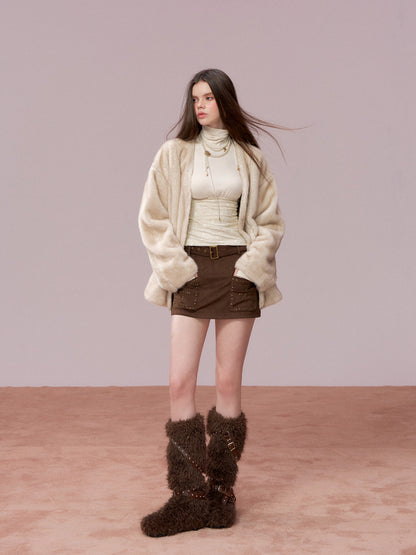 VIA PITTI VIADC660 Gradient eco-friendly fur coat