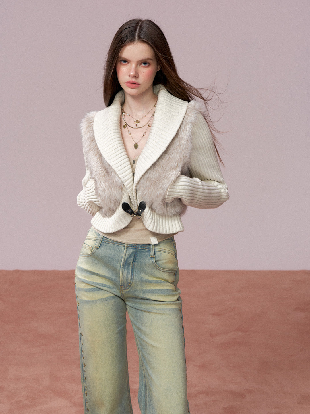 VIA PITTI VIADC771 Woolen patchwork thick short jacket