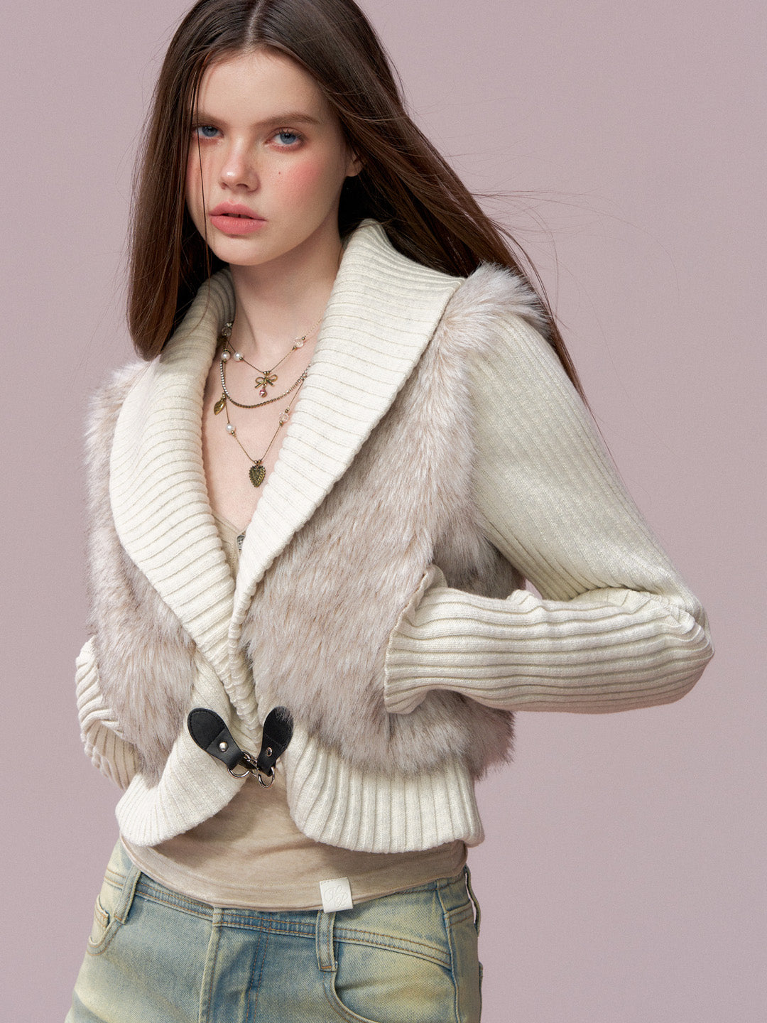 VIA PITTI VIADC771 Woolen patchwork thick short jacket