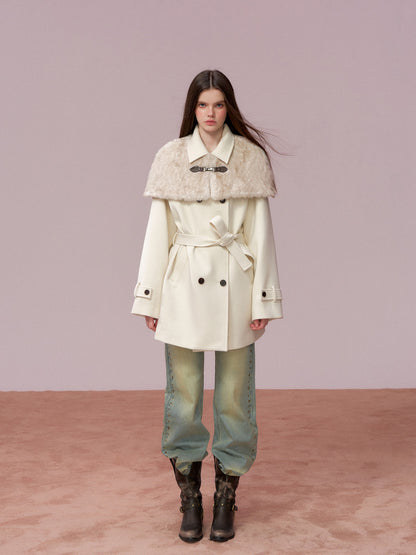 VIA PITTI VIADC750 Plush cape style woolen coat