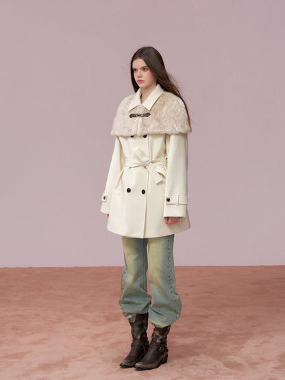 VIA PITTI VIADC750 Plush cape style woolen coat