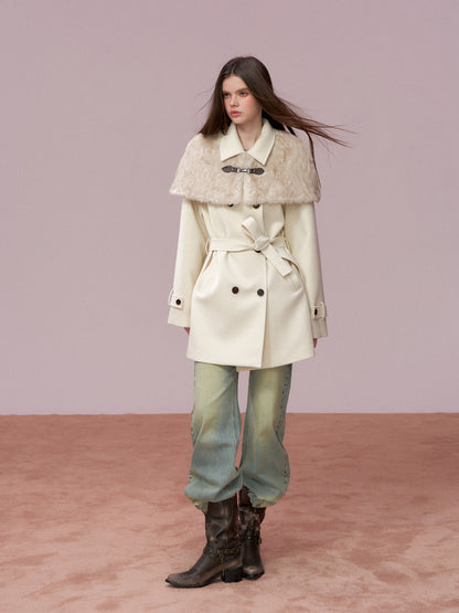 VIA PITTI VIADC750 Plush cape style woolen coat