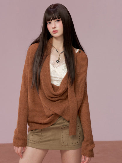 VIA PITTI VIADK757 Woolen ribbon swinging collar sweater