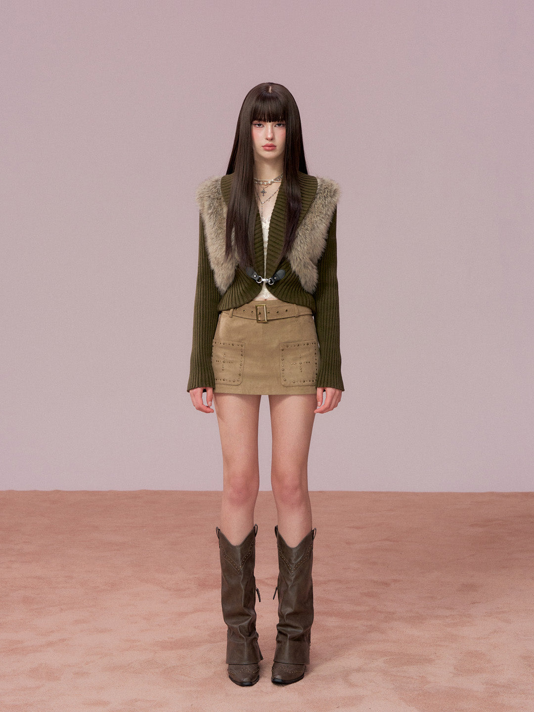 VIA PITTI VIADC771 Woolen patchwork thick short jacket