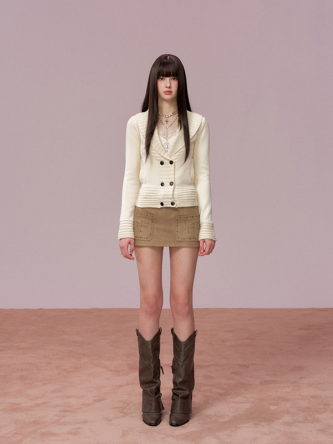 VIA PITTI VIADK776 Basic lapel sweater