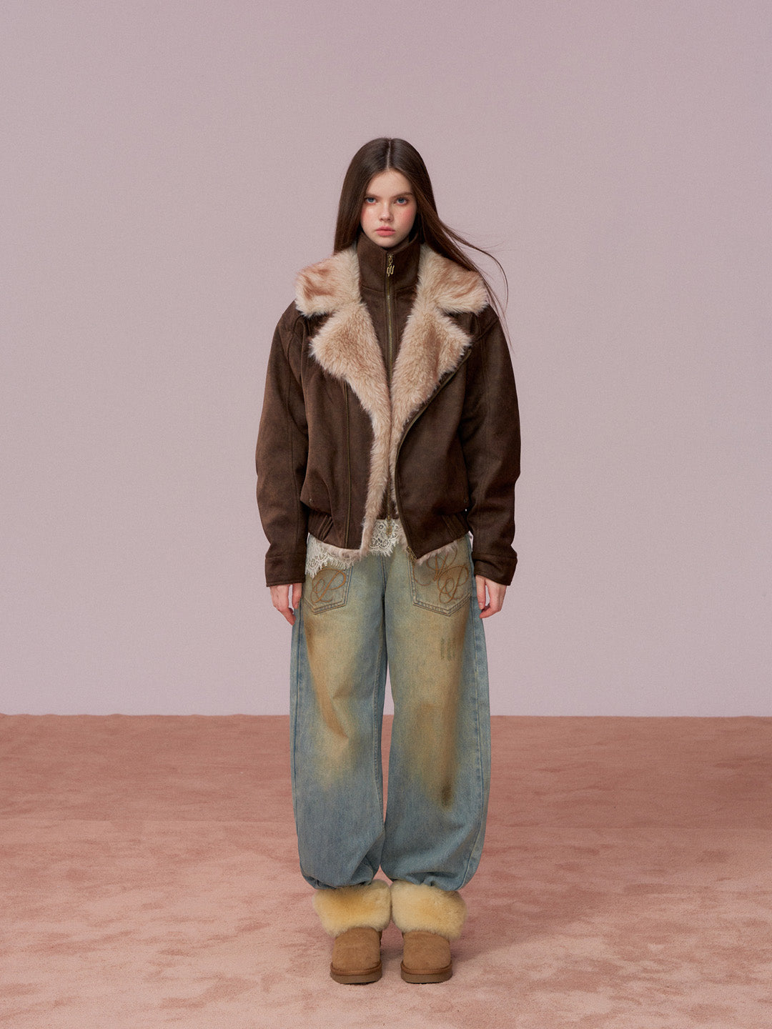 VIA PITTI VIADC686 Wool collar thick cotton jacket