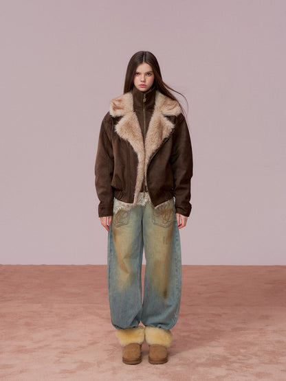 VIA PITTI VIADC686 Wool collar thick cotton jacket