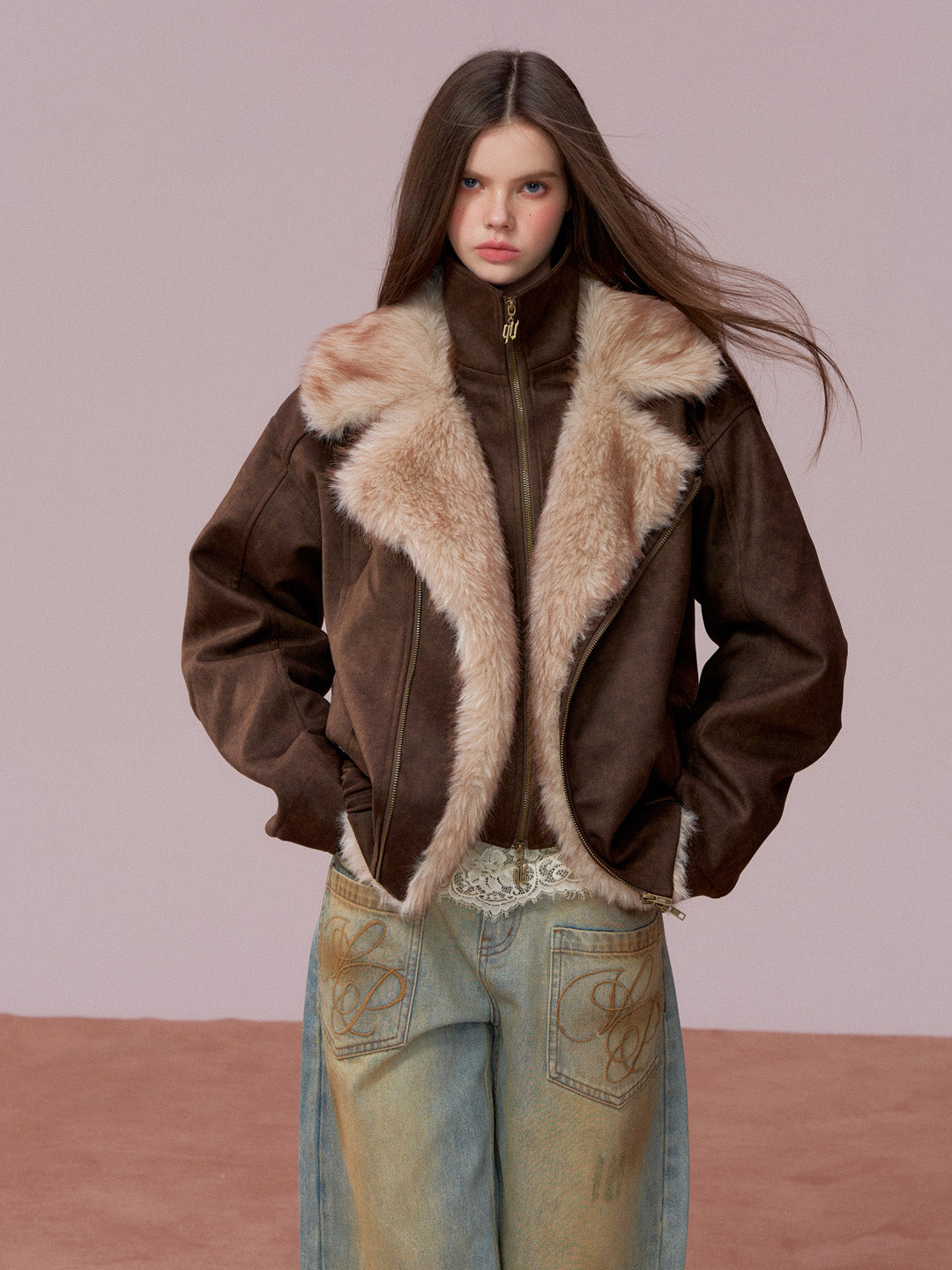 VIA PITTI VIADC686 Wool collar thick cotton jacket