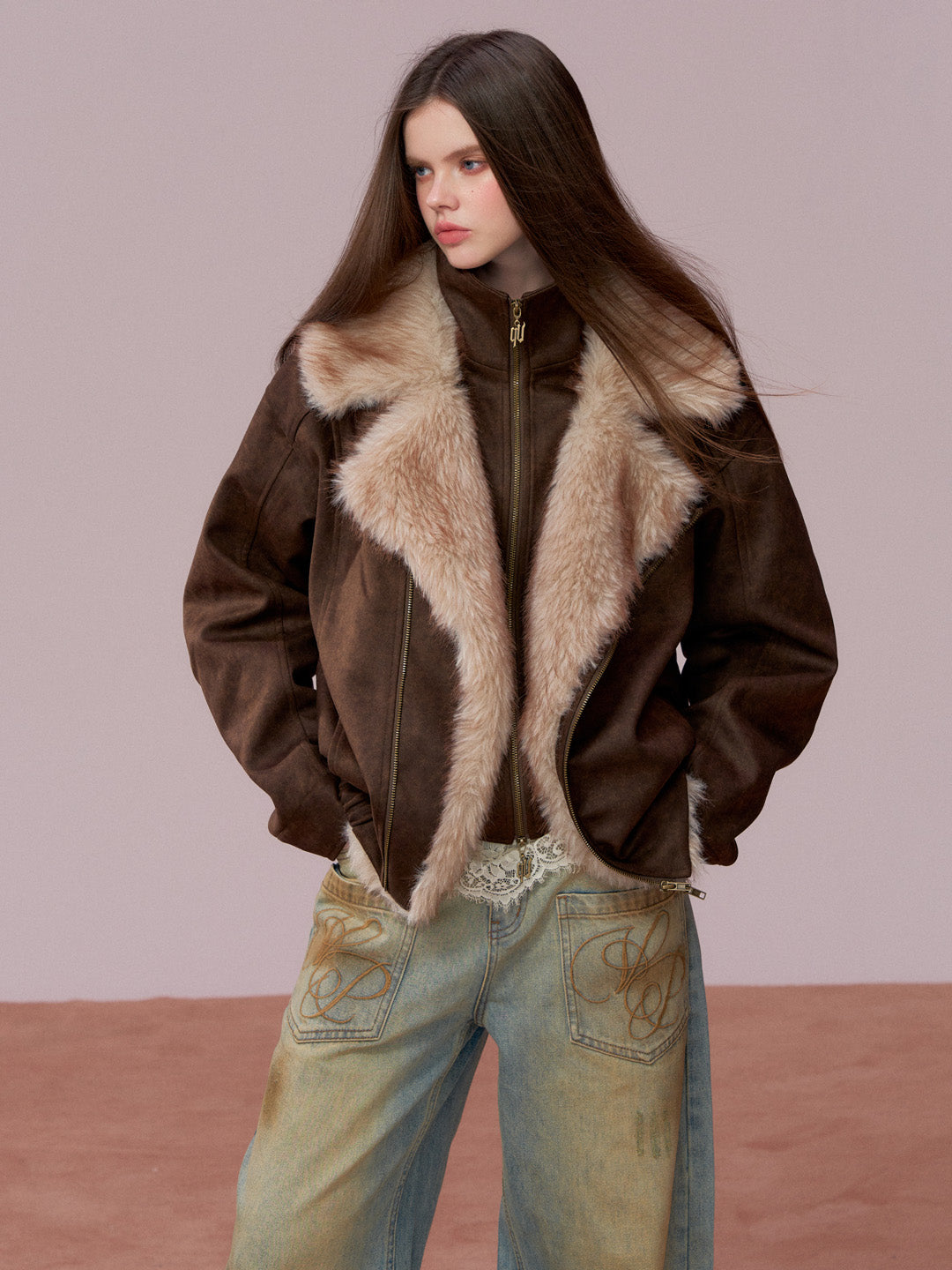 VIA PITTI VIADC686 Wool collar thick cotton jacket