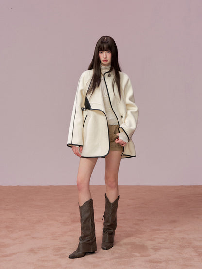 VIA PITTI VIADC732 Double sided patchwork coat