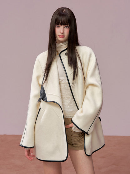 VIA PITTI VIADC732 Double sided patchwork coat