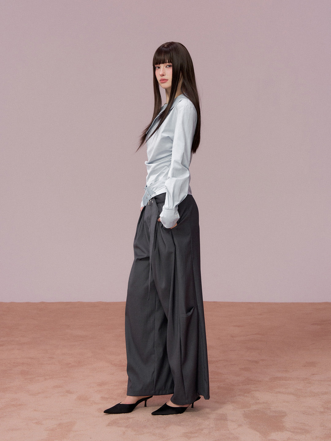 VIA PITTI V25ATP009 Irregular off shoulder shirt