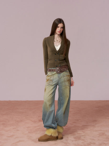 VIA PITTI VIADK776 Basic lapel sweater