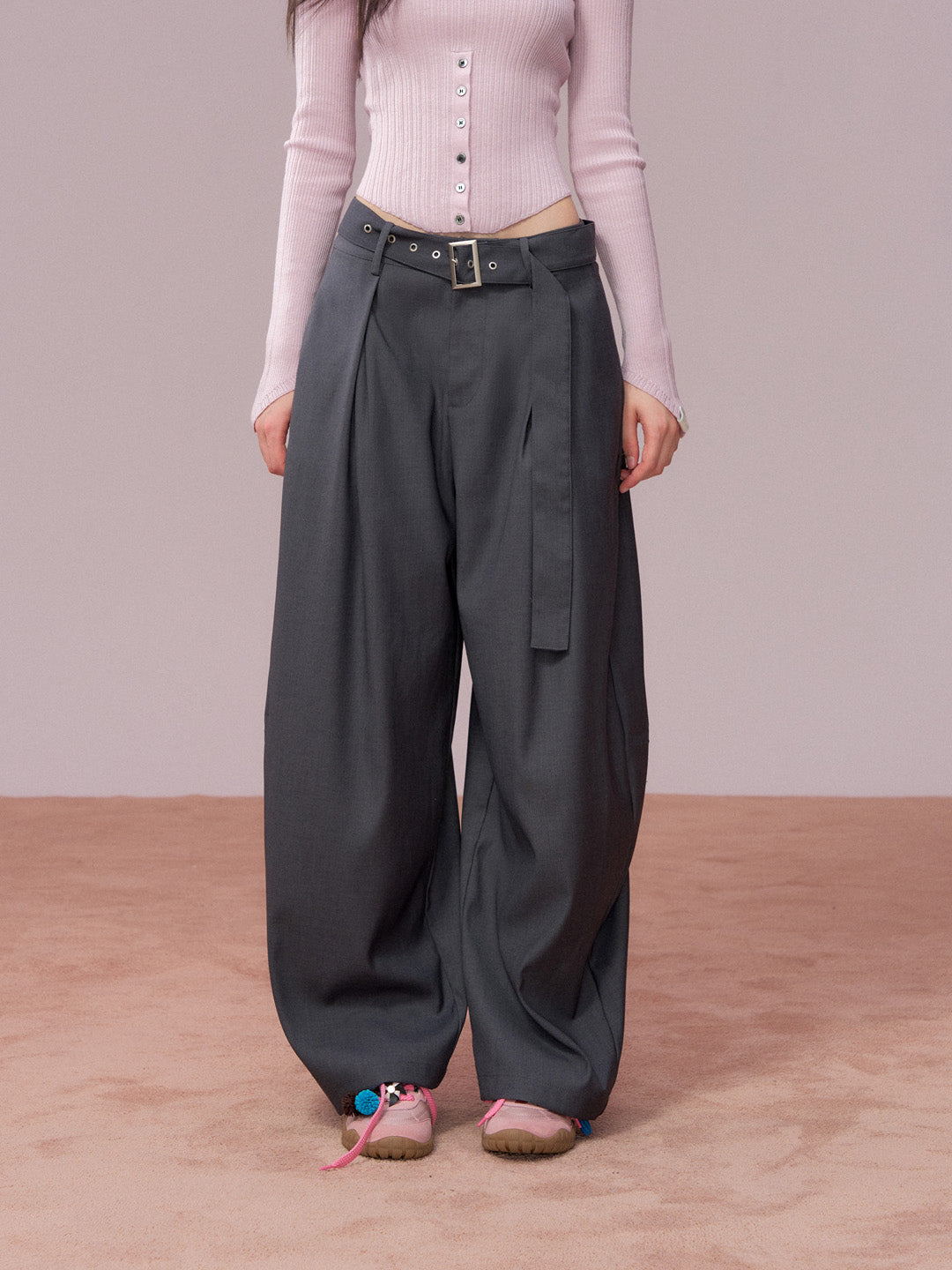 VIA PITTI VIADP723 Versatile loose long waistband suit pants