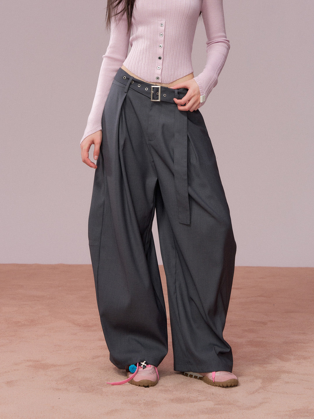 VIA PITTI VIADP723 Versatile loose long waistband suit pants