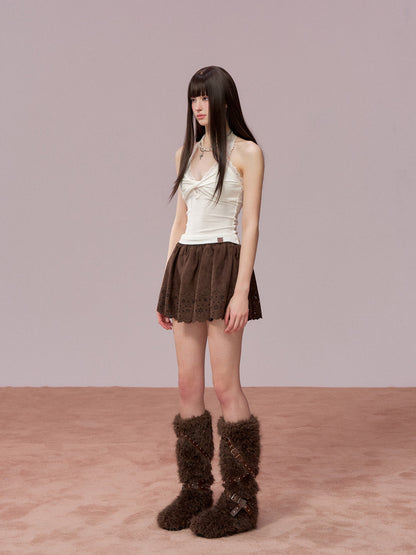 VIA PITTI VIADTP691 Lace patchwork inner bottom vest