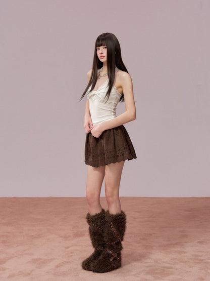 VIA PITTI VIADTP691 Lace patchwork inner bottom vest